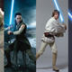 Yoda, Rey, Luke, and Obi-Wan adopting the classic grip.